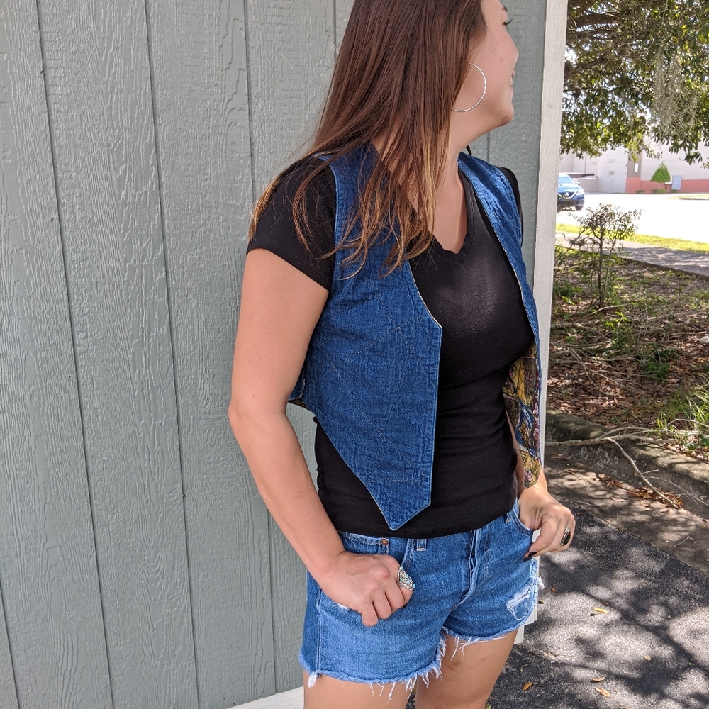 Vintage Quilted Vest Reversible